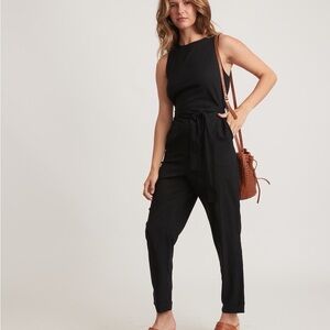 NWT: Marine Layer Eloise Belted Jumpsuit: Black